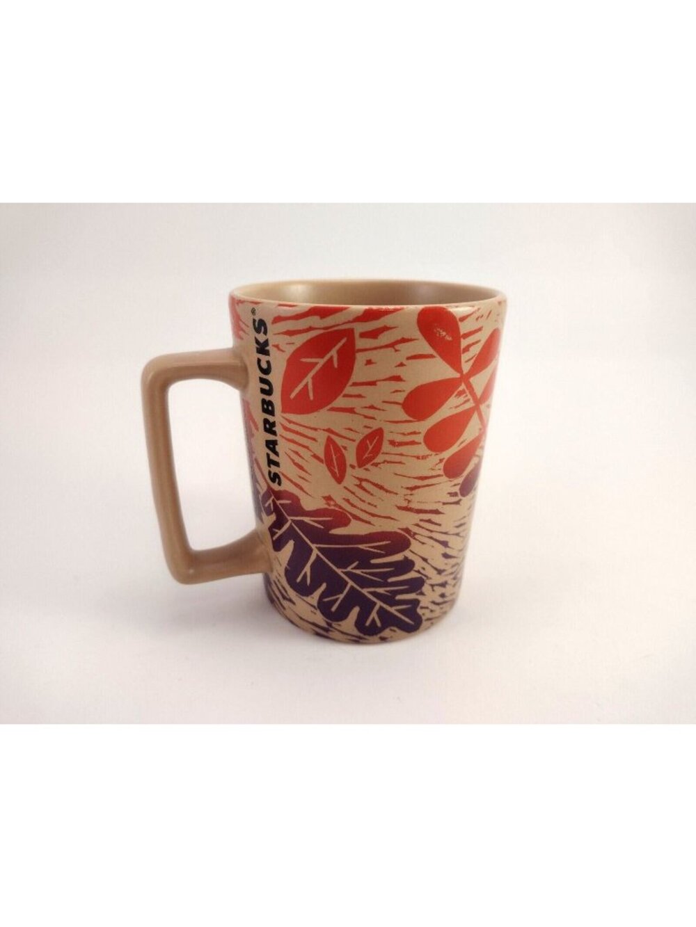 Starbucks 2017 Autumn Leaves Fall Coffee Mug Tea Cup Purple Orange Tan 11 oz